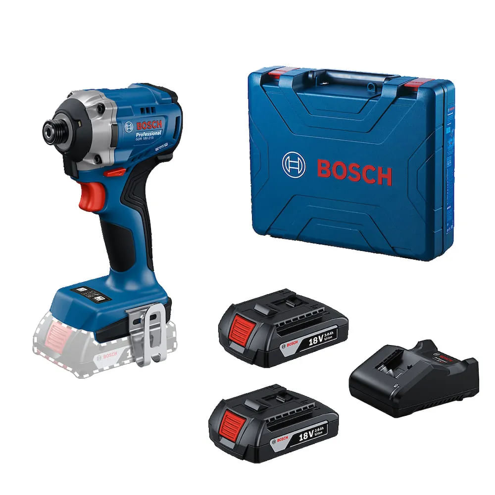 Parafusadeira de Impacto 1-4 18V Brushless 215Nm com 2 Baterias e Maleta GDR 18V-215 Bosch